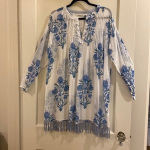 Roller Rabbit blue and white tunic